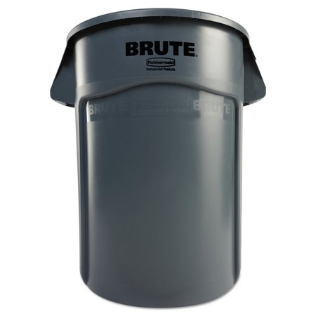 Rubbermaid Commercial 44 qt Round Trash Can, Gray Matte, Open Top, Plastic FG264360GRAY